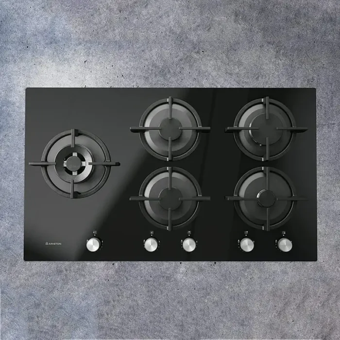 Ariston Ags92Sbk Built-In Black Glass gas Hob Ariston Ags92Sbk Built-In Black Glass gas Hob