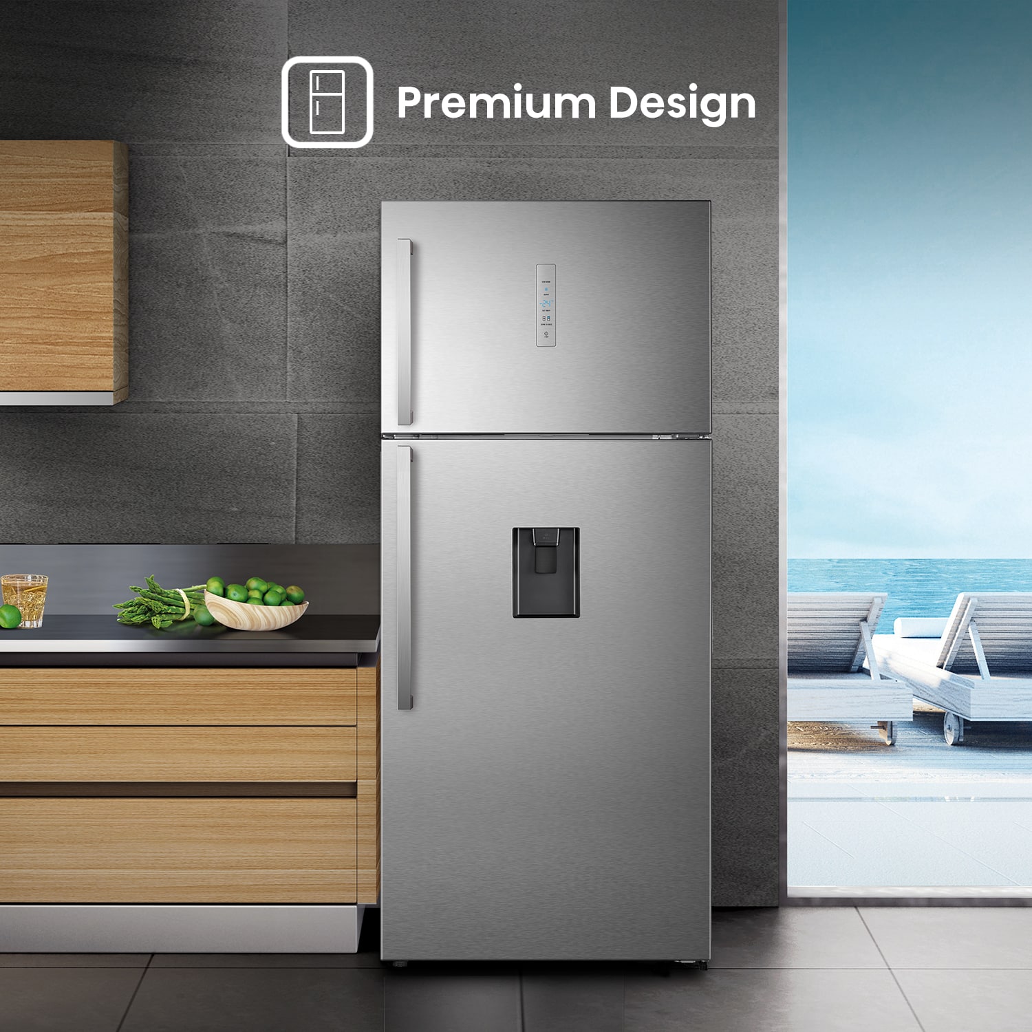 Hisense Stainless Fridge display in kitchen