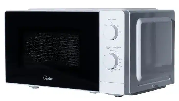 Midea MM7P012MZ-W Angle View Freestanding Microwave