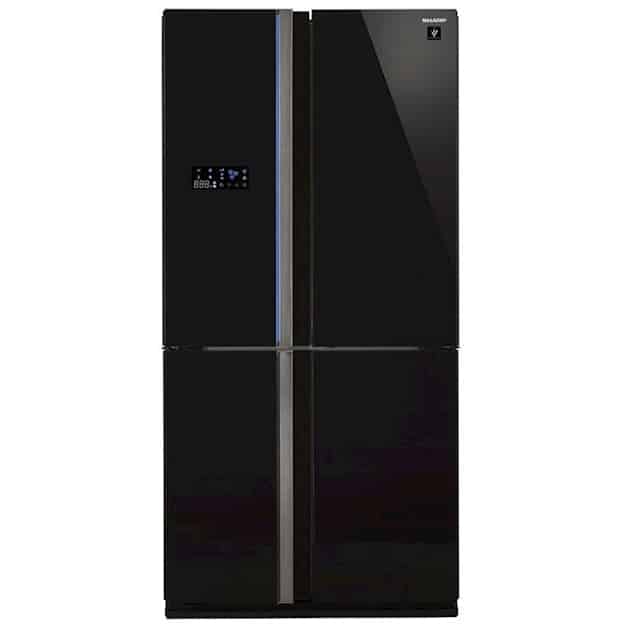 Sharp SJ-FS87V Refrigerator 4 Doors Black Glass Inverter