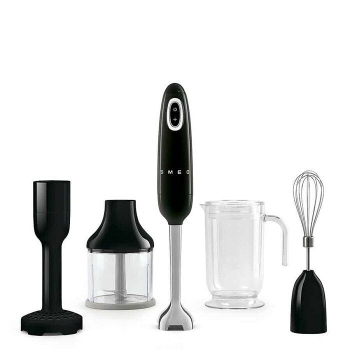 Hand Blender with Accessories Black Smeg Hand Blender with Accessories Black HBF22BLEU