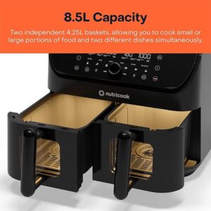 Nutricook NC-AFD185V Features Air Fryer Open Drawers
