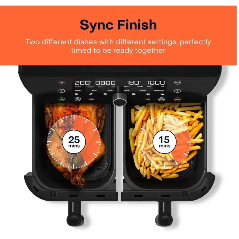 Nutricook Air Fryer Open Drawers Top View