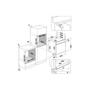 Ariston ga3-124-ix-a1 Built-in Oven Dimensions