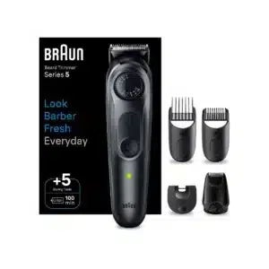 Braun Series 5 Beard Trimmer Front View with accessories