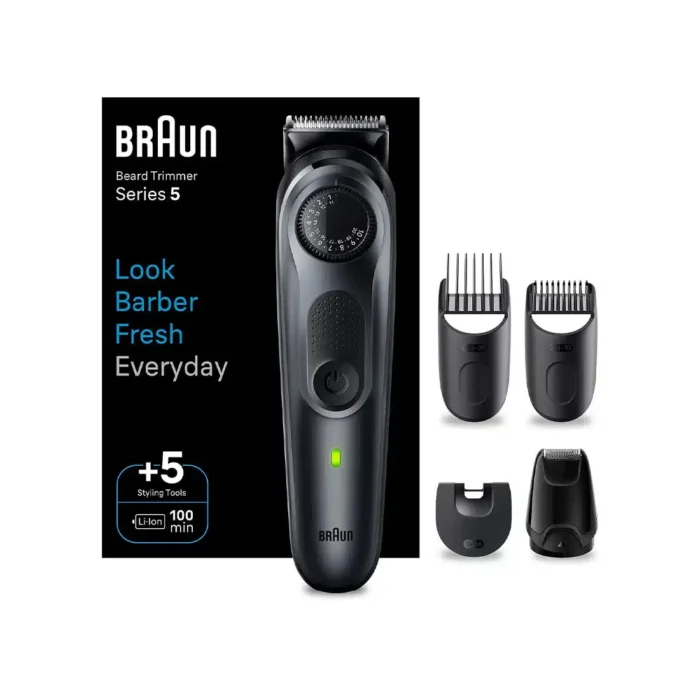 BRAUN BT 5420 Front View Braun Series 5 Beard Trimmer Front View with accessories