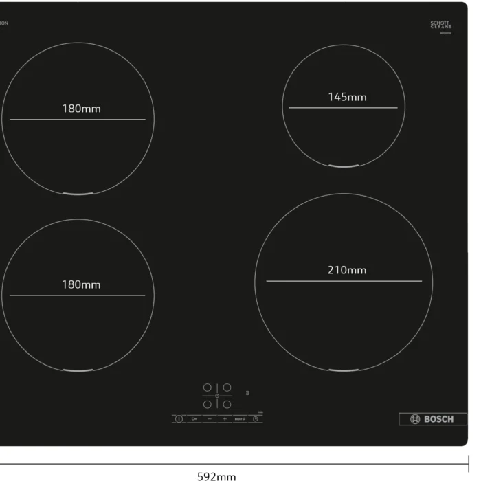 Bosch PUE611BB5E wtith product dimensions Bosch PUE611BB5E wtith product dimensions