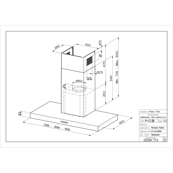 Faber Lebanon Black Matt Kitchen Hood 90cm Technical Sheet 2 Faber Lebanon Black Matt Kitchen Hood 90cm Technical Sheet 2