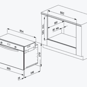 Flora 90cm Built-in Oven Dimensions