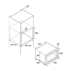 La Germania Built-in Dimensions Home LF45CMWD9X Technical Drawing
