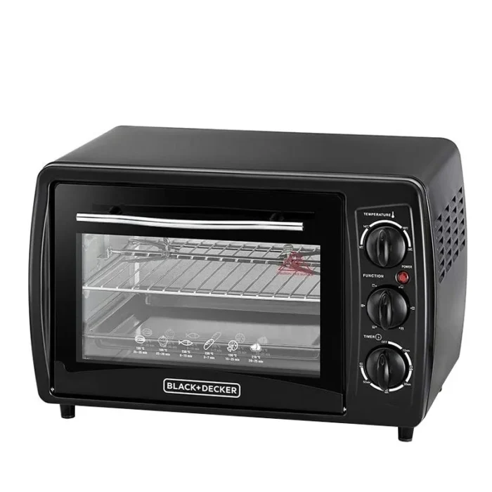 Black and Decker TRO19RDG Black Electric Oven Front View Black and Decker TRO19RDG Black Electric Oven Front View