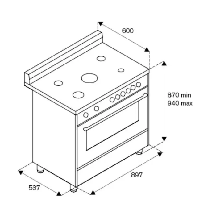 La Germania Gas Cooker dimensions La Germania Gas Cooker dimensions