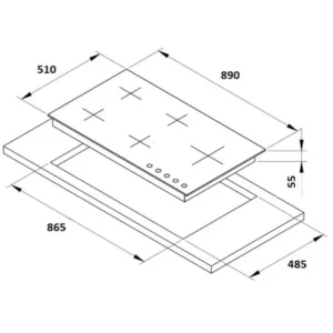 Smalvic 90cm Built-in Gas Hob Lebanon Technical Sheet