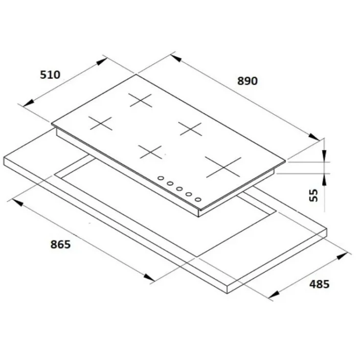 Smalvic 90cm Built-in Gas Hob Lebanon Technical Sheet