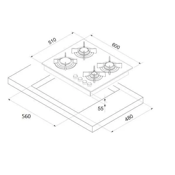 Smalvic 60cm Gas Hob Dimensions Lebanon Smalvic 60cm Gas Hob Dimensions Lebanon