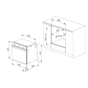 Smalvic F60EEB1 Built-in Oven Dimensions