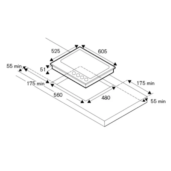 La Germania P604LLAGGN technical drawing dimensions