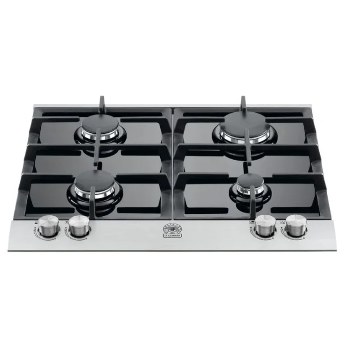 La Germania P6401G9X12 Black Glass Gas Hob