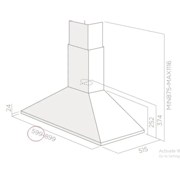 Elica Aqua 60 Dimensions