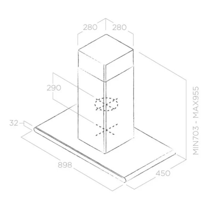 Elica Galaxy Island 90 Dimensions Elica Galaxy Island 90 Dimensions