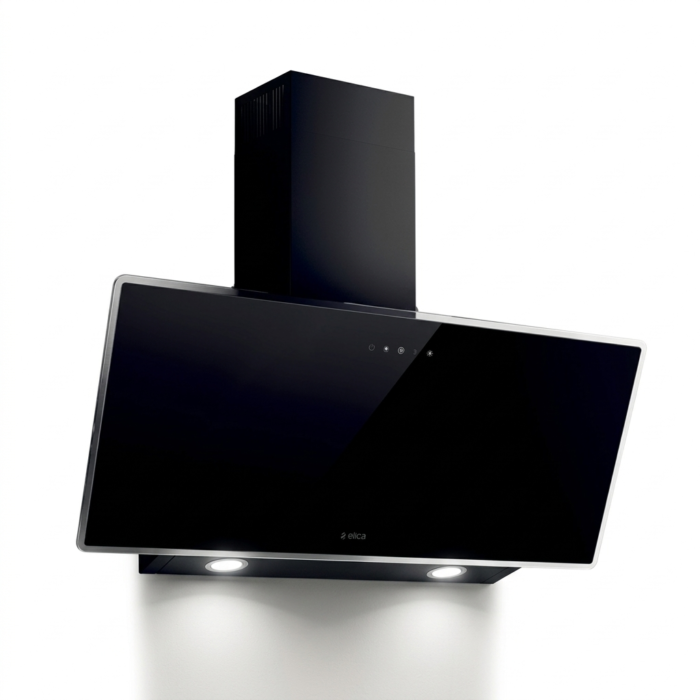 Elica Shire 90 90cm Inclined Black Glass Wall Mounted Hood Elica Shire 90 90cm Inclined Black Glass Wall Mounted Hood