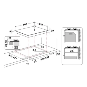 Ariston PCN641-t-ix Dimensions Ariston PCN641-t-ix Dimensions
