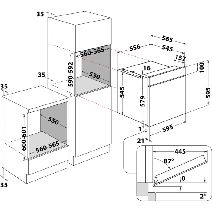 Ariston GS33Y430 Dimensions