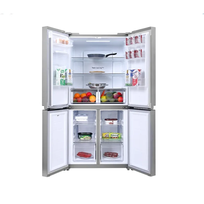 Samsung RF48A4010M9 Open Doors with Groceries Samsung RF48A4010M9 Open Doors with Groceries