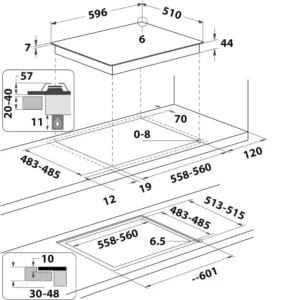 Ariston AGS61FBK Dimensions