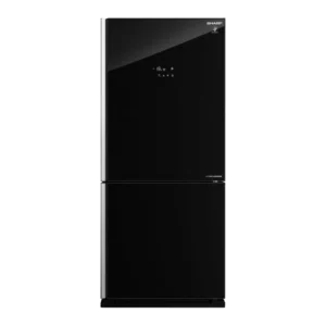 Sharp SJGV73 Black Glass Refrigerator Front View