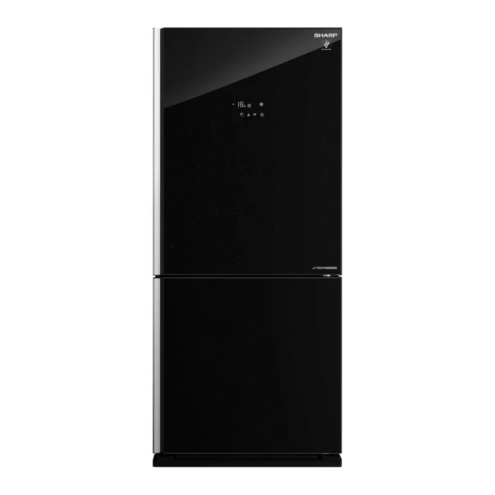 Sharp SJGV73 Black Glass Refrigerator Front View Sharp SJGV73 Black Glass Refrigerator Front View