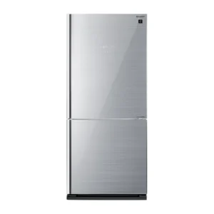 Sharp SJGV73 Silver Glass Refrigerator Front View