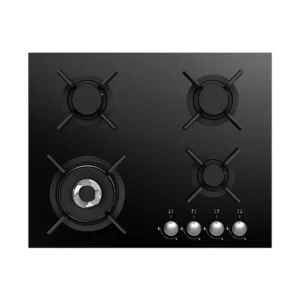 Smalvic CG604VTEL 60cm Built-in Black Glass Gas Hob