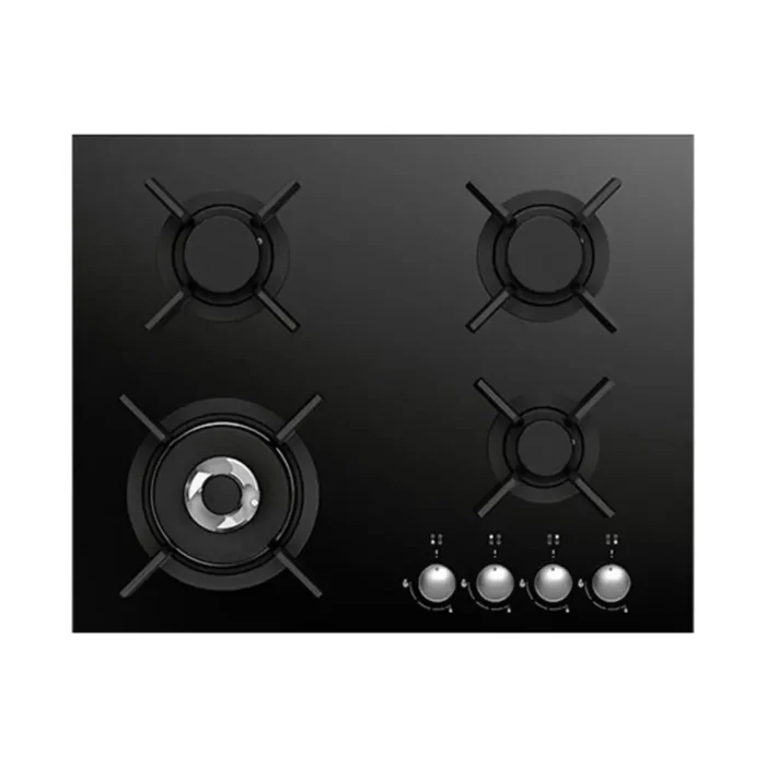 Smalvic CG604VTEL 60cm Built-in Black Glass Gas Hob